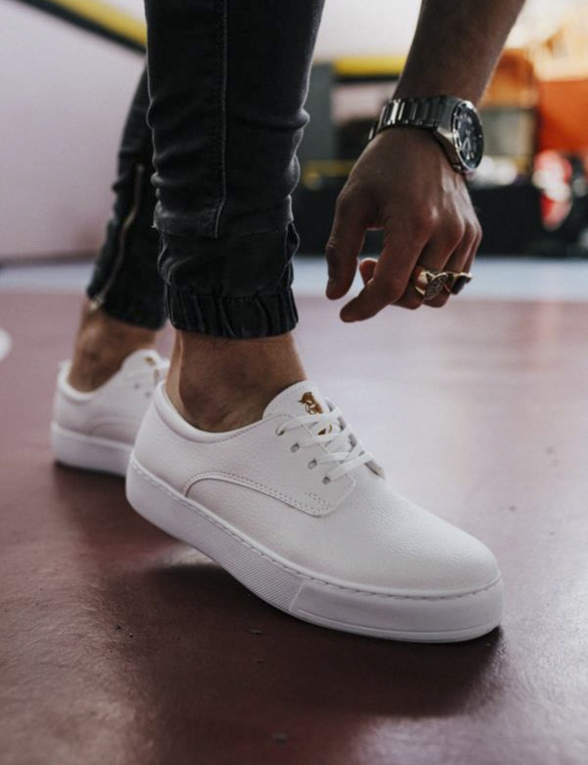 Ανδρικά λευκά Casual Sneakers δερματίνη με κορδόνια 0772020W φωτογραφία